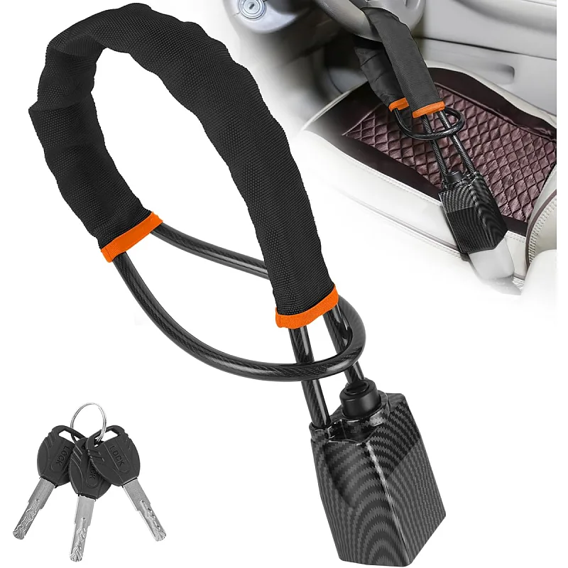 2026 Upgraded Steering Wheel Lock, Seatbelt Lock, Universal Anti-Theft Device, Car Lock, Anti-Theft Device with 3 Keys