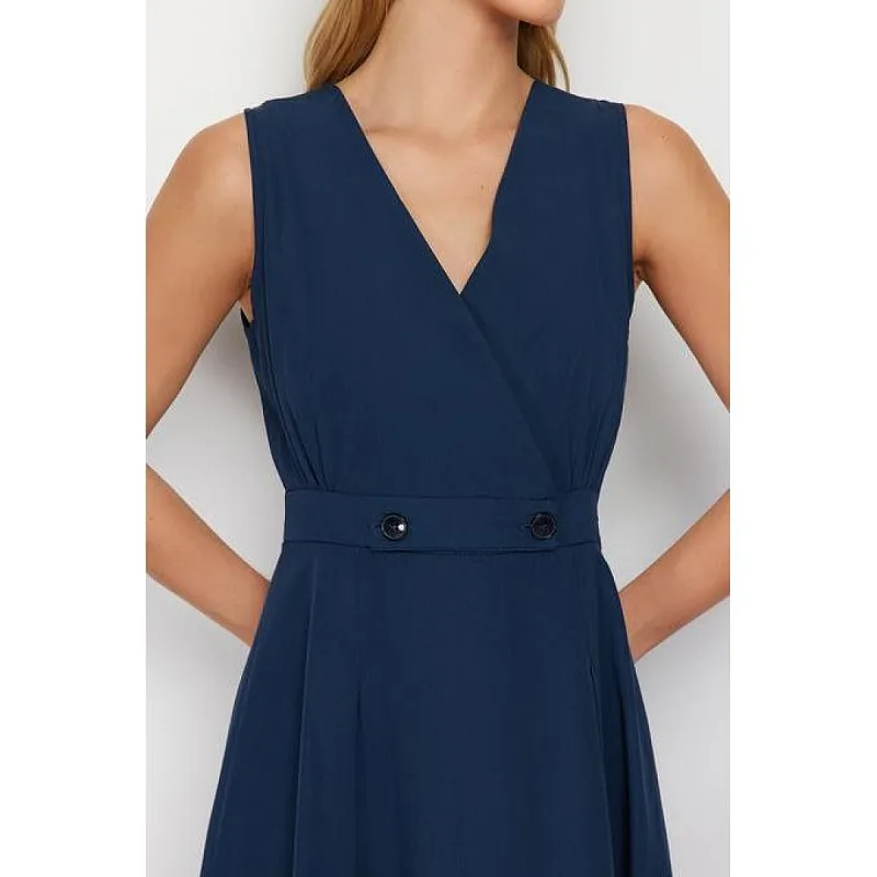Trendyol Woven A-Line Midi Dress - Blue