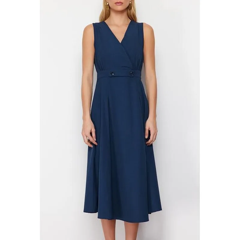 Trendyol Woven A-Line Midi Dress - Blue