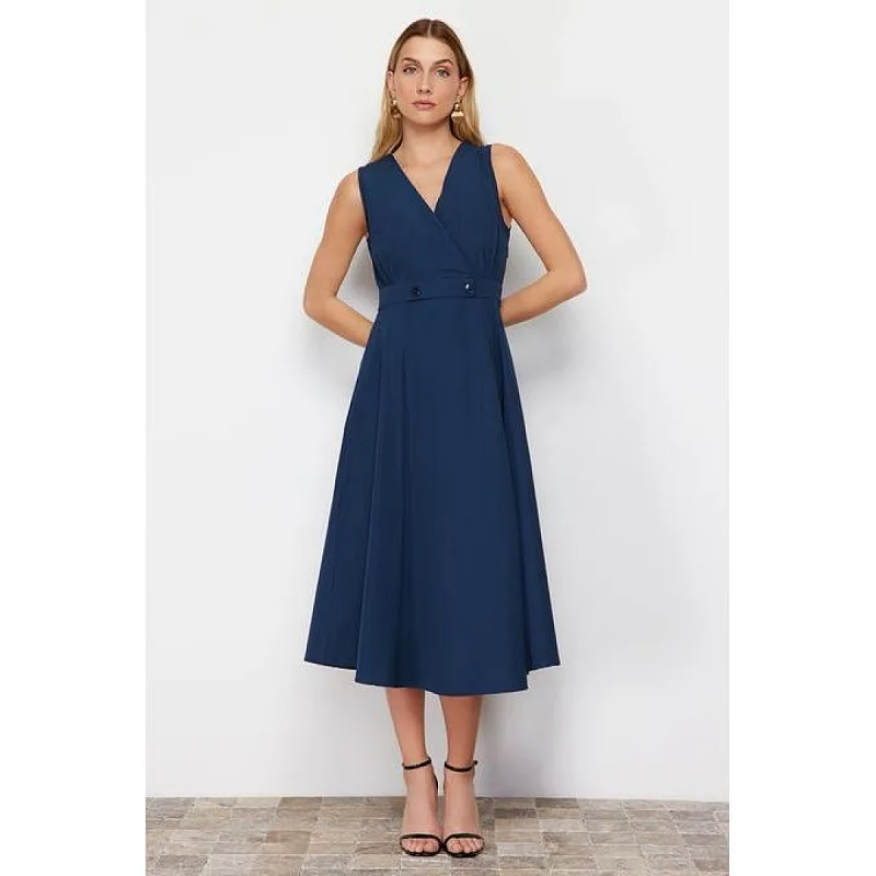 Trendyol Woven A-Line Midi Dress - Blue
