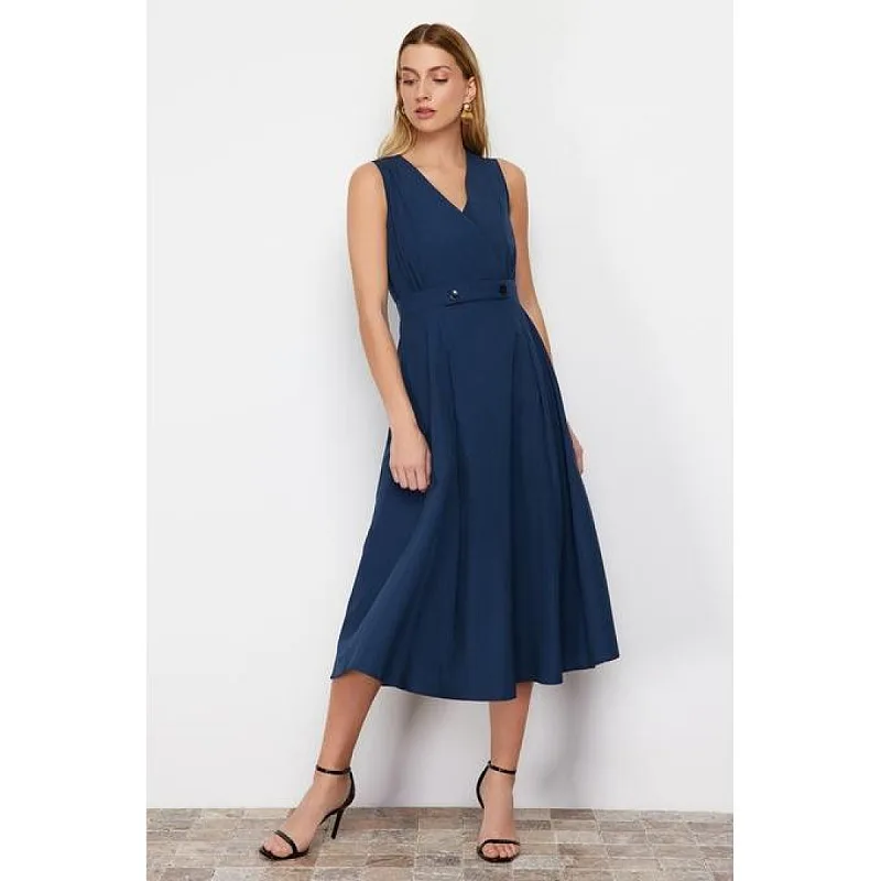 Trendyol Woven A-Line Midi Dress - Blue